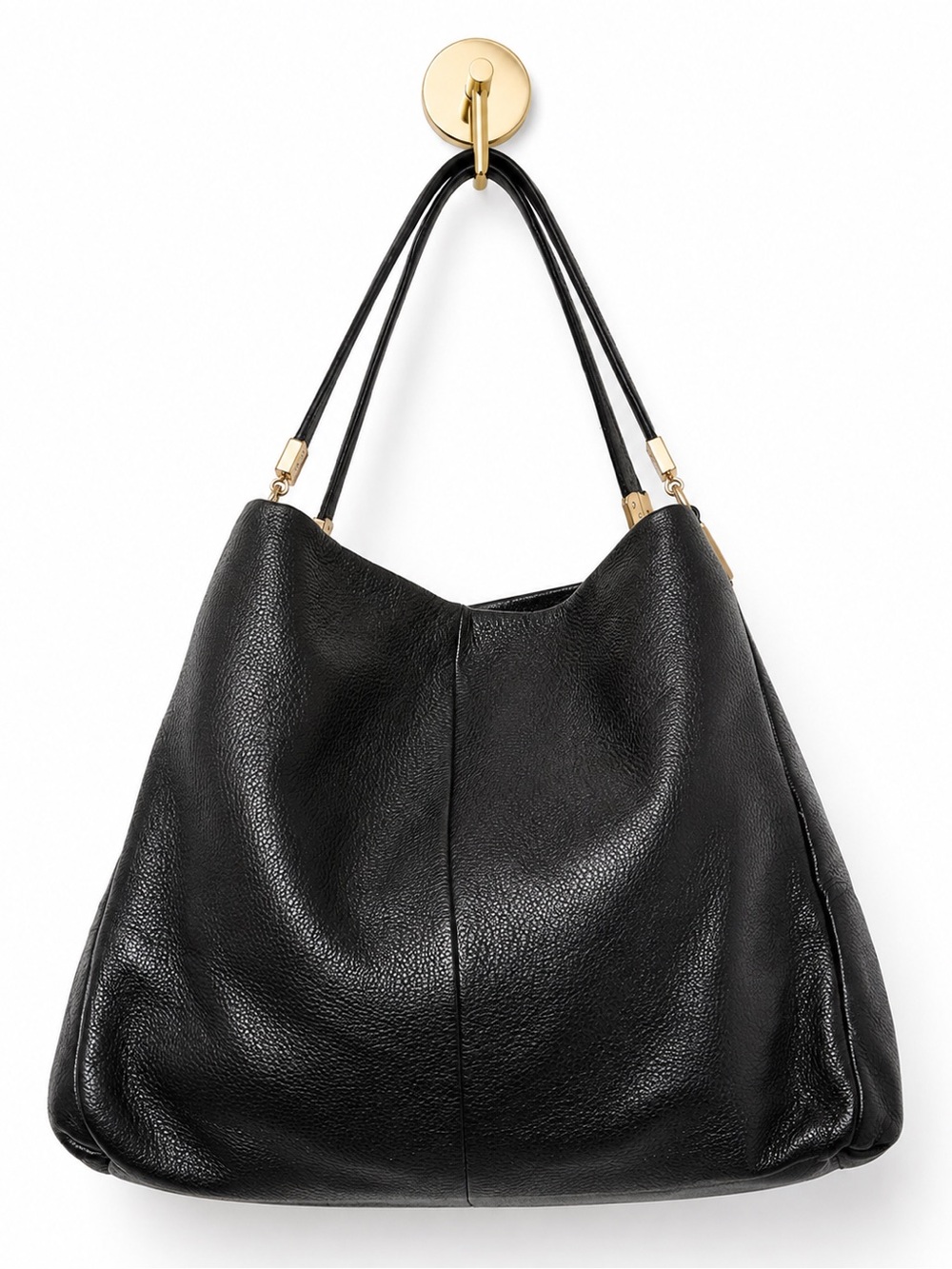 COACH Madison Phoebe Black Pebbled Leather Hobo Shoulder Bag Authentic